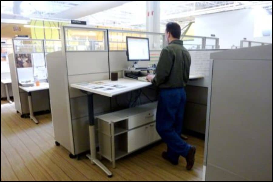 Standing Desk in Cubicle