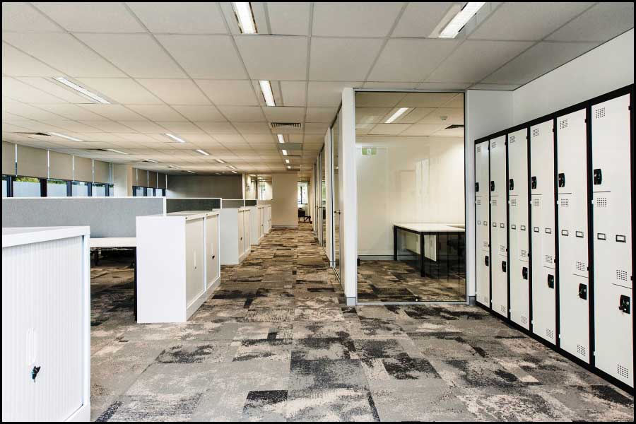 Staff Lockers/Open Plan Area Open Plan Area - JBS&G Office Fitout