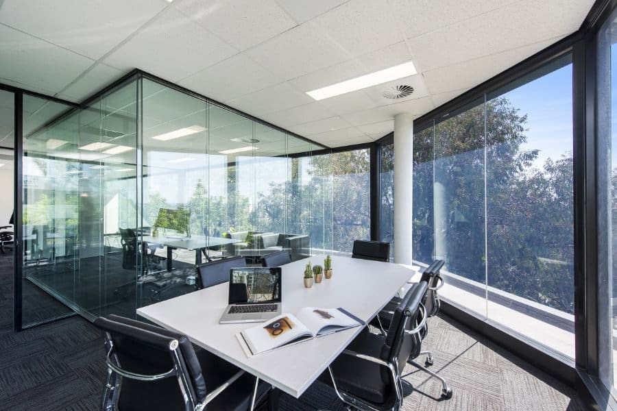 Octete Meeting Room With A Tree View