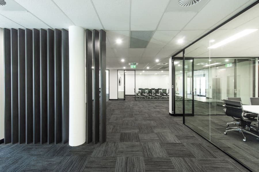 Timber Screen Feature In Reception Area Qunitis