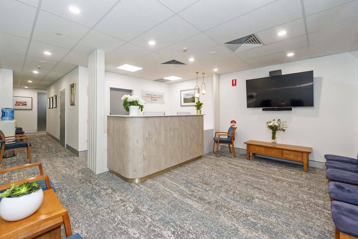 Reception Area - Perth Vascular Clinic Medical Fitout