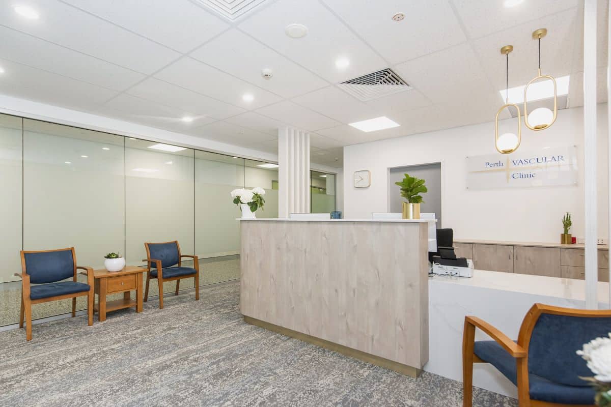 Reception and Waiting Area - Perth Vascular Clinic Medical Fitout