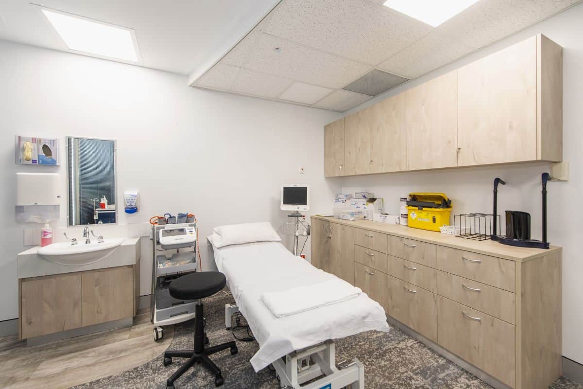 Treatment Room Custom Cabinetry - Perth Vascular Clinic Medical Fitout