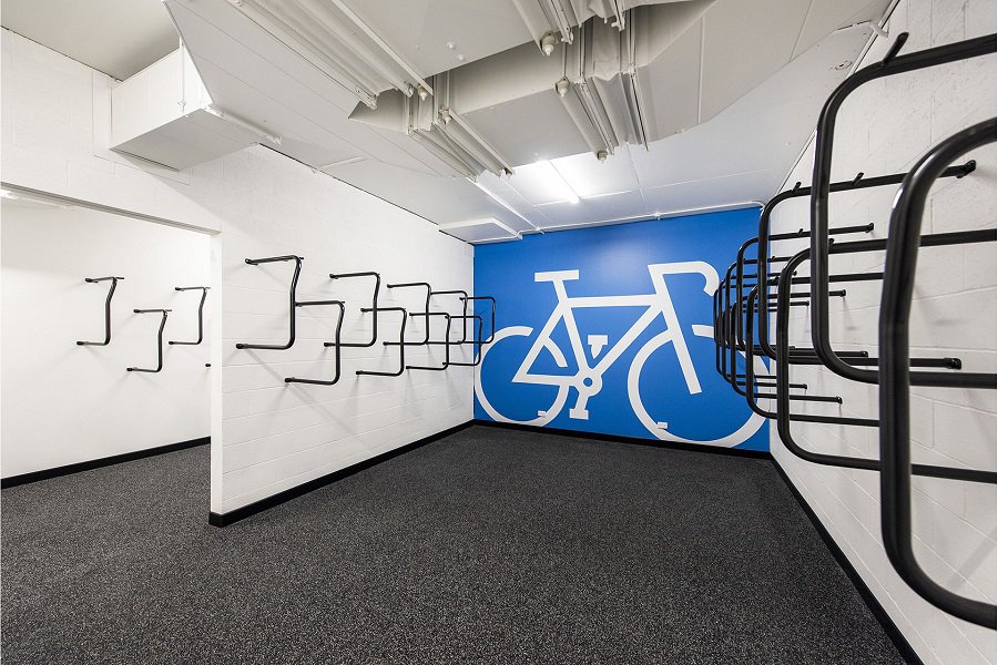 Bike Room - Racks and Rubber Flooring